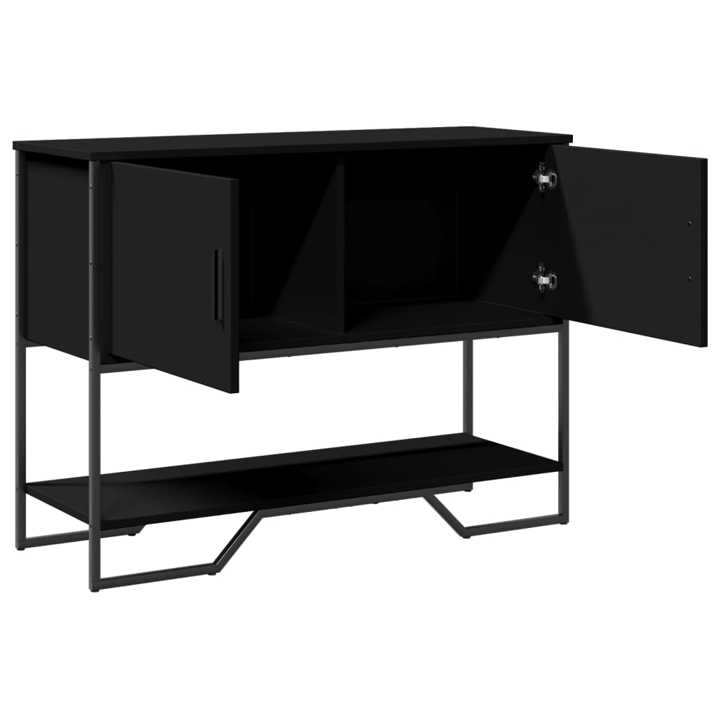 Table console noir 100x35x74,5 cm bois d'ingénierie