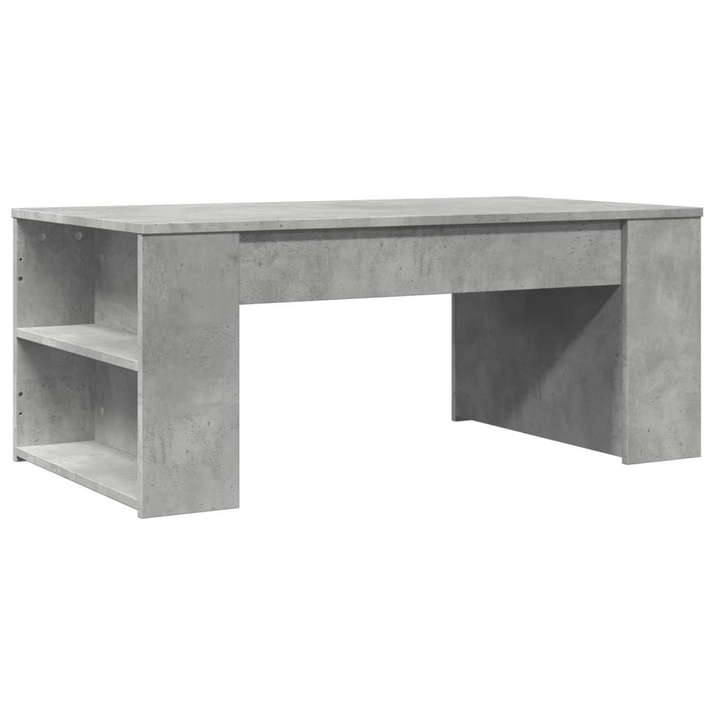 Table basse gris béton 102x55x42 cm bois d'ingénierie