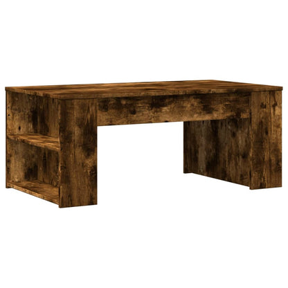 Table basse chêne fumé 102x55x42 cm bois d'ingénierie