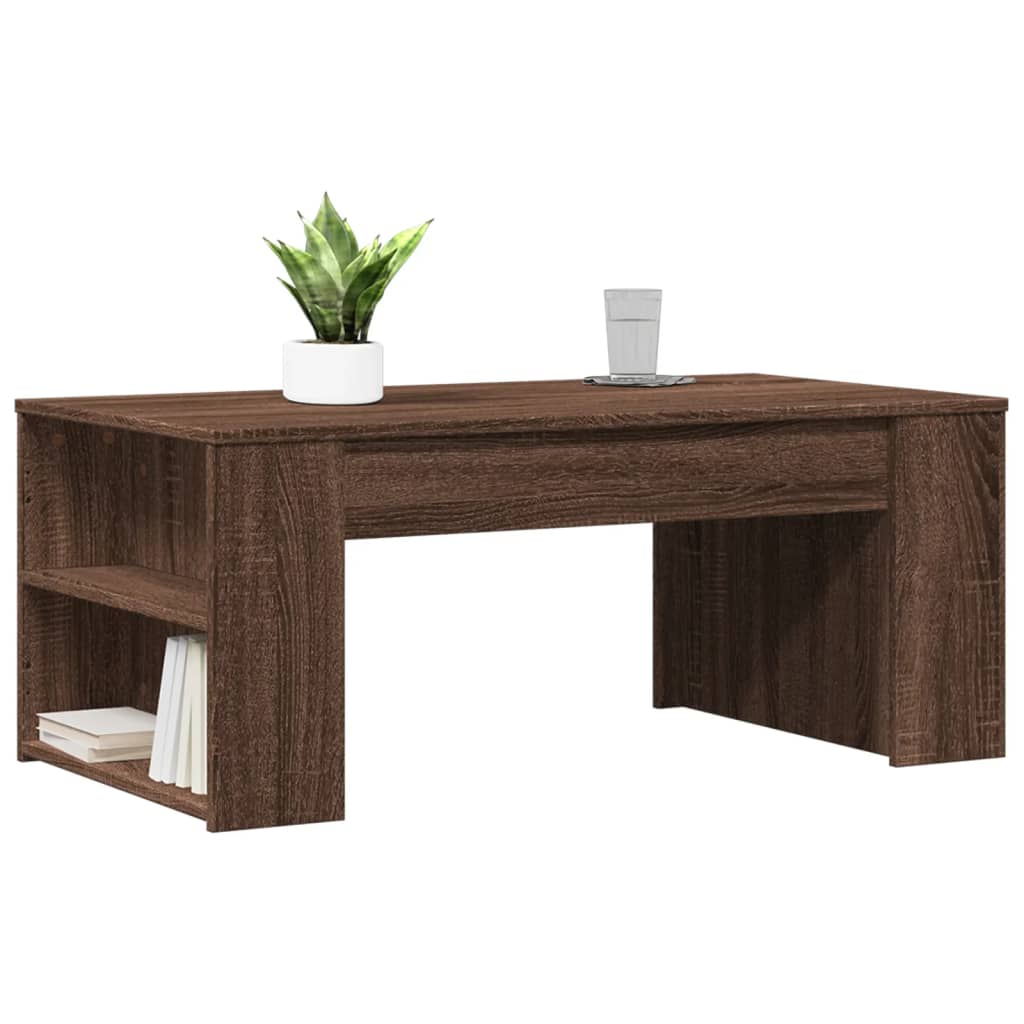 Table basse chêne marron 102x55x42 cm bois d'ingénierie