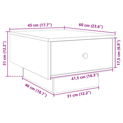 Table basse chêne marron 60x45x31 cm bois d'ingénierie