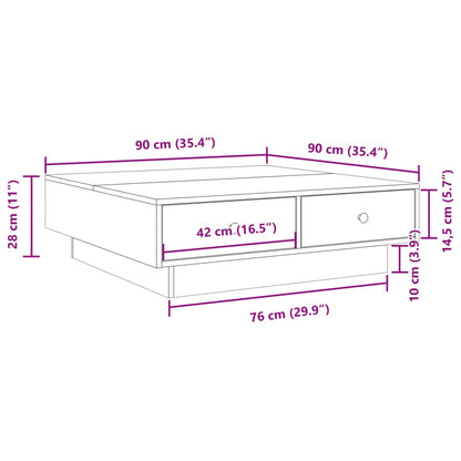 Table basse Noir 90x90x28 cm Aggloméré