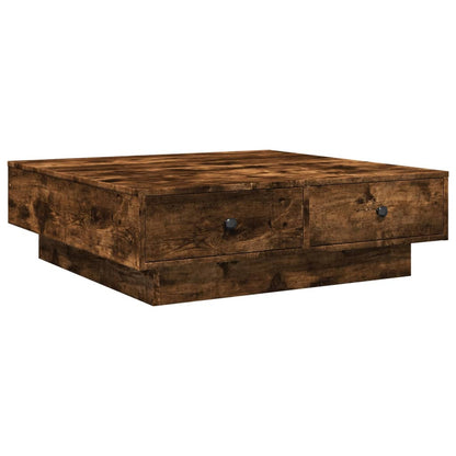 Table basse Chêne fumé 90x90x28 cm Bois d'ingénierie