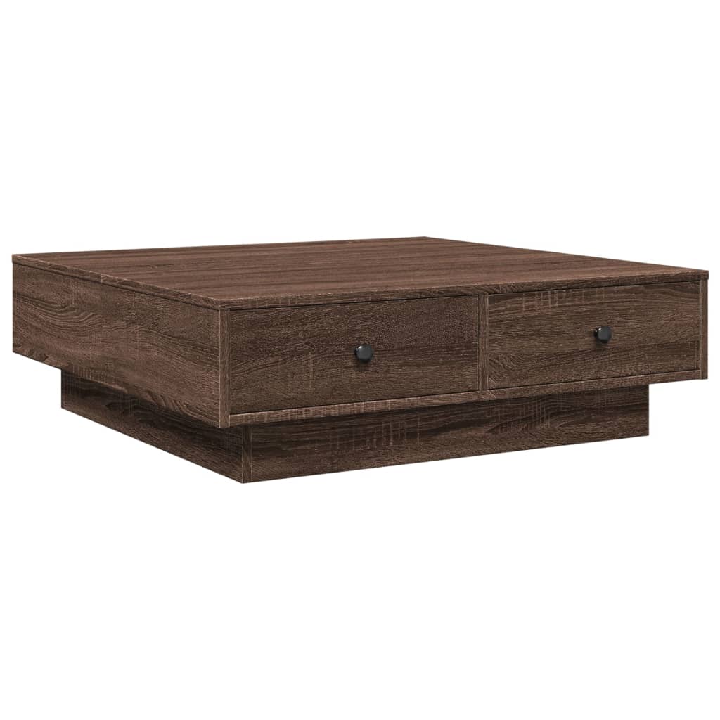 Table basse Chêne marron 90x90x28 cm Bois d'ingénierie