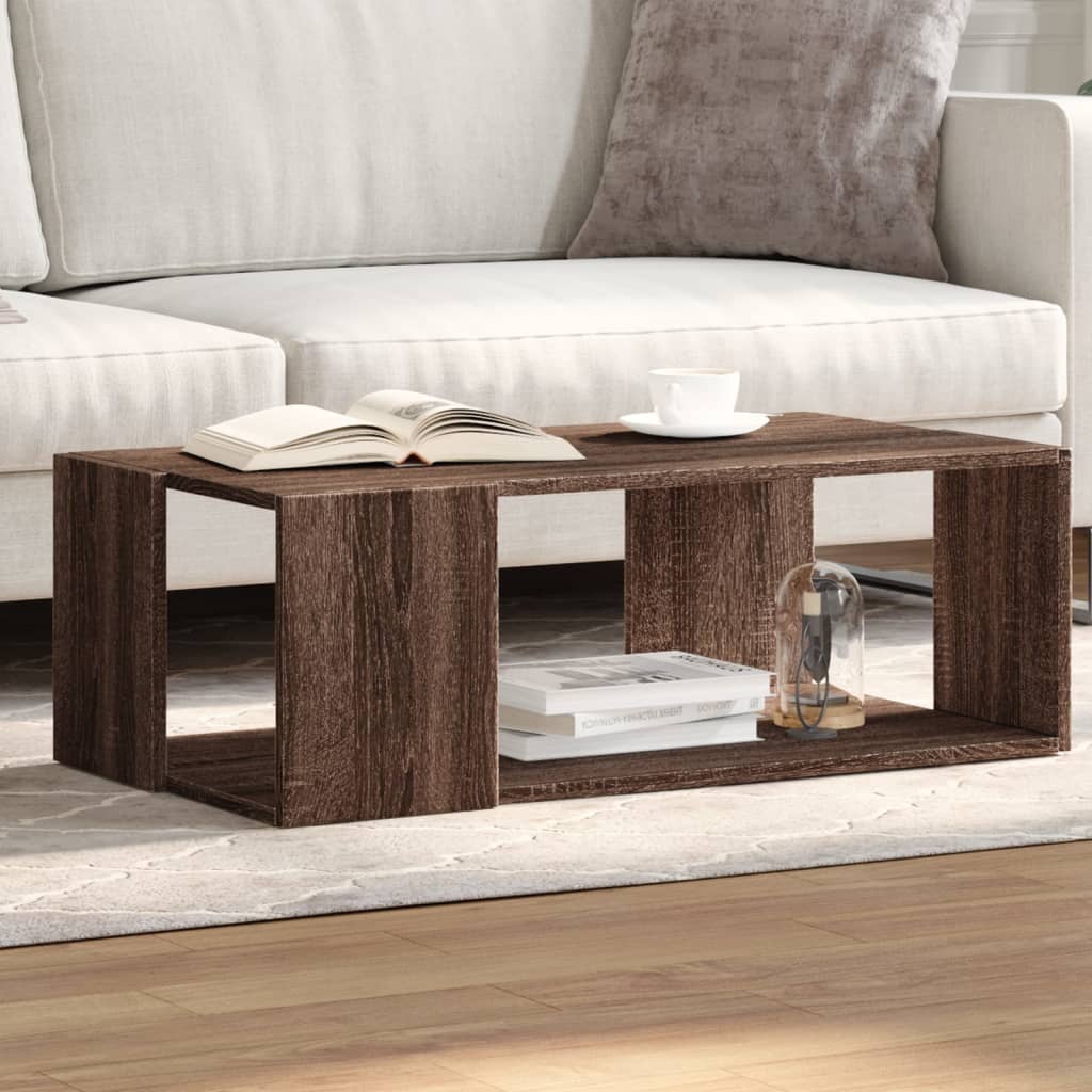 Table basse chêne marron 89,5x48x30 cm bois d'ingénierie