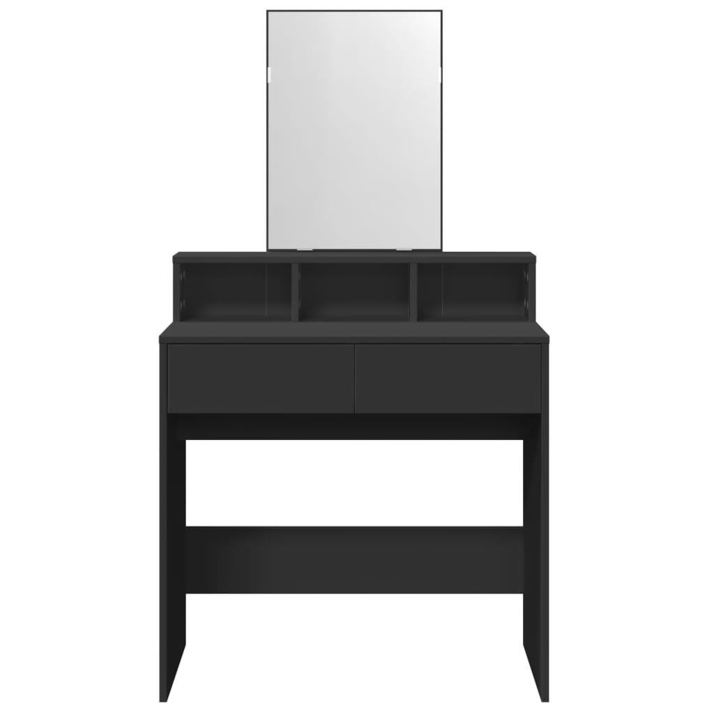 Coiffeuse avec miroir noir 80x41x144,5 cm