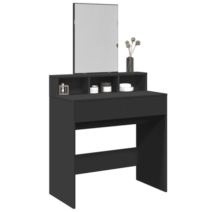 Coiffeuse avec miroir noir 80x41x144,5 cm