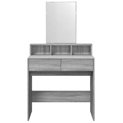 Coiffeuse avec miroir sonoma gris 80x41x144,5 cm