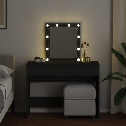 Coiffeuse avec LED noir 100x40x130 cm