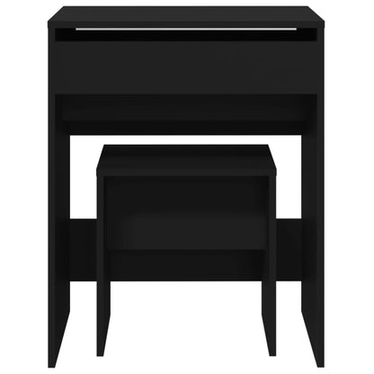 Coiffeuse et tabouret noir 60x40x113,5 cm