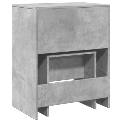 Coiffeuse et tabouret gris béton 60x40x113,5 cm