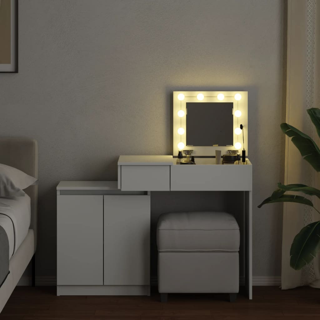 Coiffeuse avec LED blanc 115x37x110,5 cm