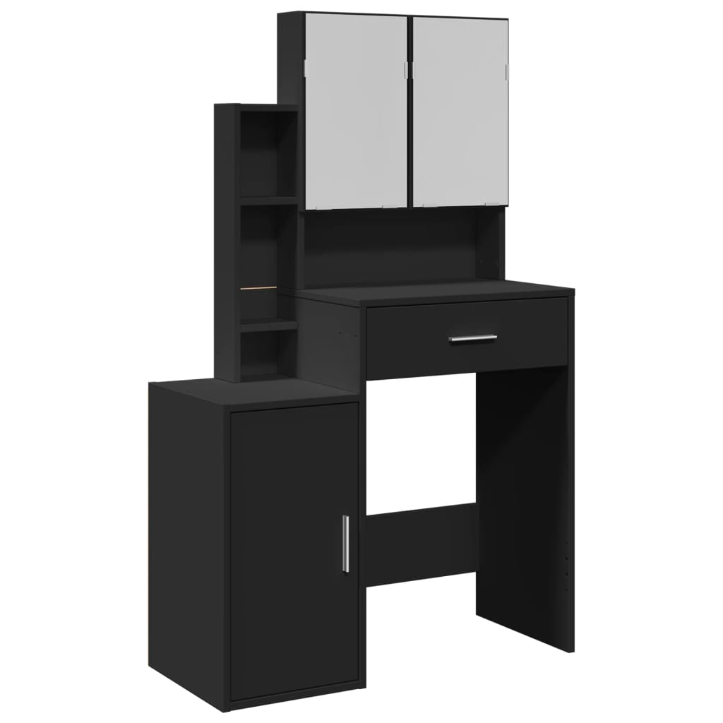 Coiffeuse avec armoire noir 80x35x132 cm