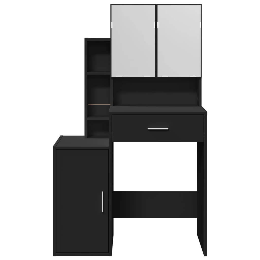 Coiffeuse avec armoire noir 80x35x132 cm