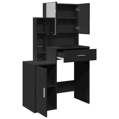 Coiffeuse avec armoire noir 80x35x132 cm