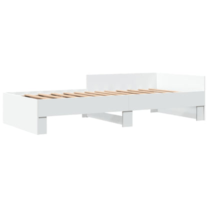 Cadre de lit sans matelas blanc 100x200 cm bois d'ingénierie