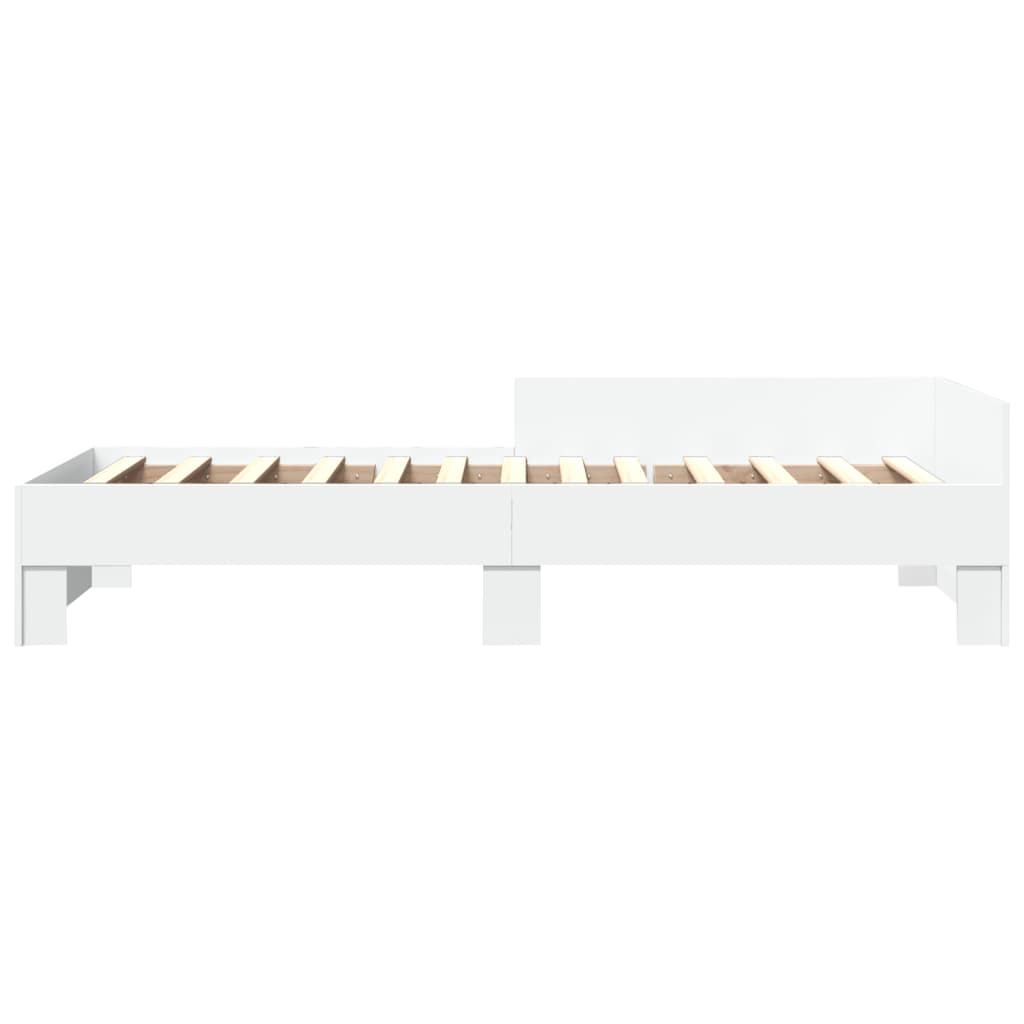 Cadre de lit sans matelas blanc 100x200 cm bois d'ingénierie