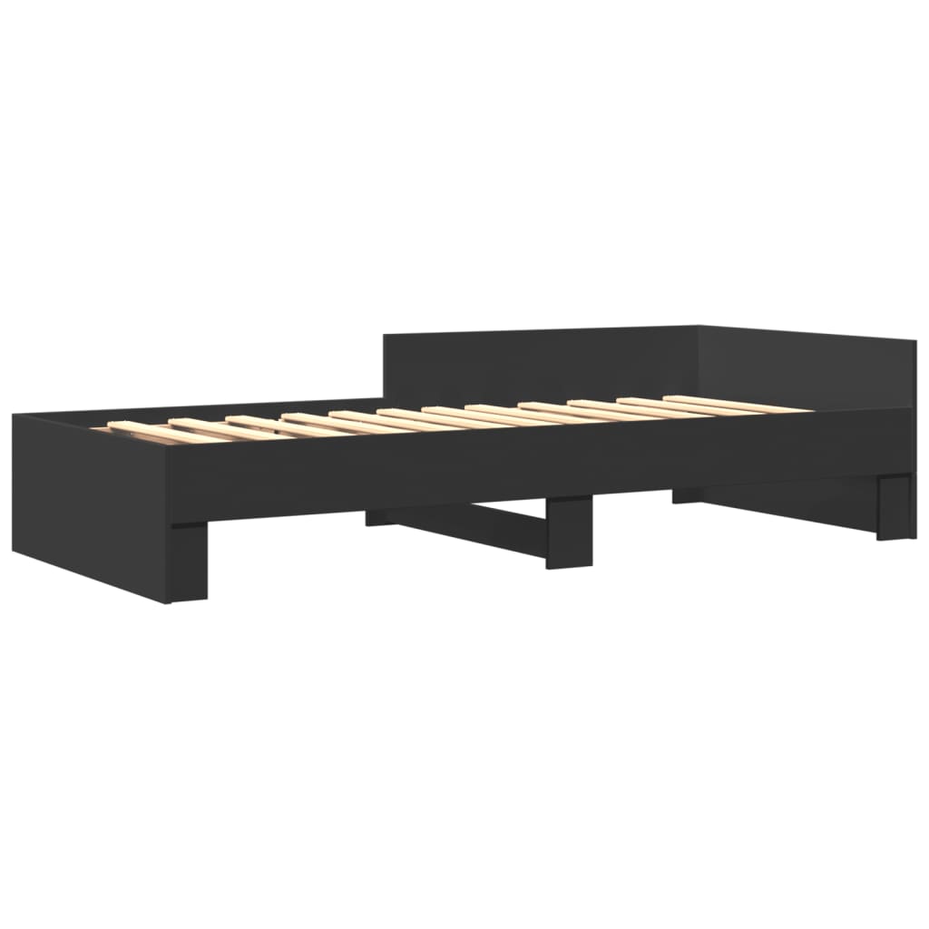 Cadre de lit sans matelas noir 100x200 cm bois d'ingénierie