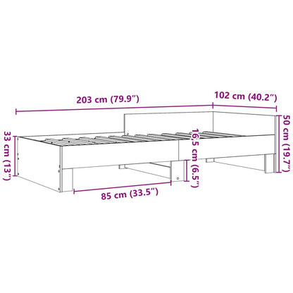 Cadre de lit sans matelas noir 100x200 cm bois d'ingénierie