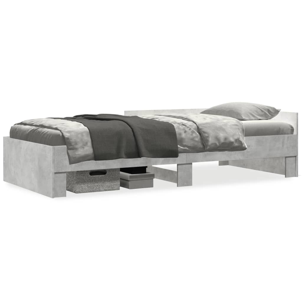 Cadre de lit sans matelas gris béton 100x200 cm bois ingénierie