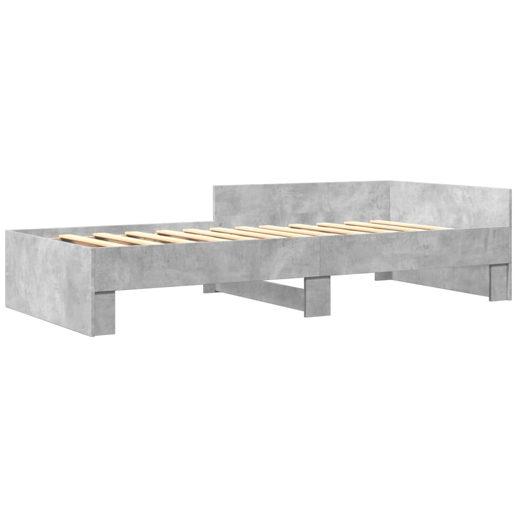 Cadre de lit sans matelas gris béton 100x200 cm bois ingénierie