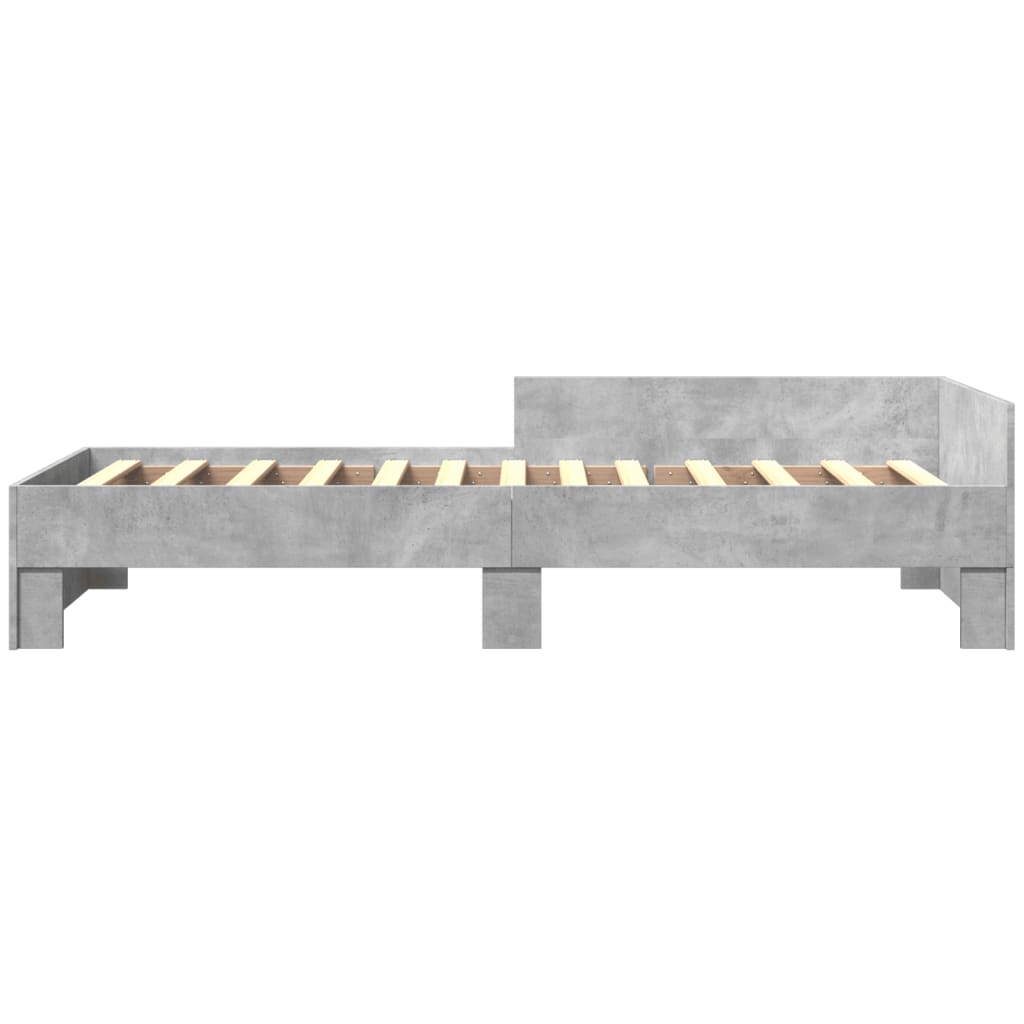 Cadre de lit sans matelas gris béton 100x200 cm bois ingénierie