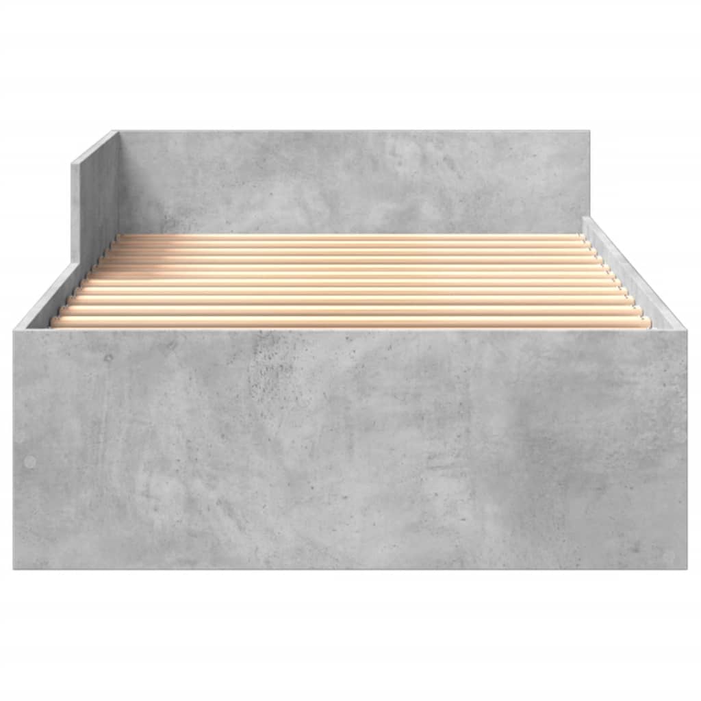 Cadre de lit sans matelas gris béton 100x200 cm bois ingénierie