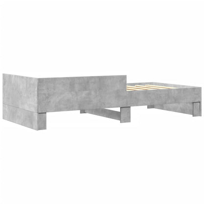 Cadre de lit sans matelas gris béton 100x200 cm bois ingénierie