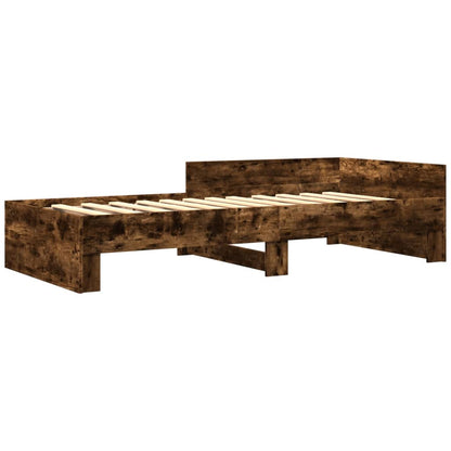 Cadre de lit sans matelas chêne fumé 100x200 cm bois ingénierie