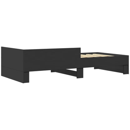 Cadre de lit sans matelas noir 90x200 cm bois d'ingénierie