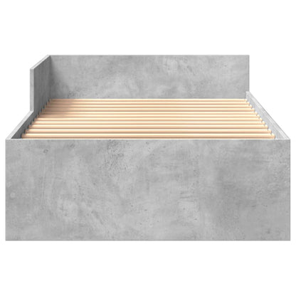 Cadre de lit sans matelas gris béton 90x200cm bois d'ingénierie