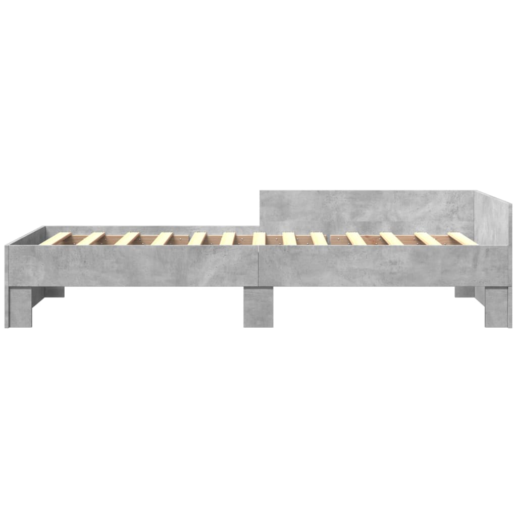 Cadre de lit sans matelas gris béton 90x200cm bois d'ingénierie