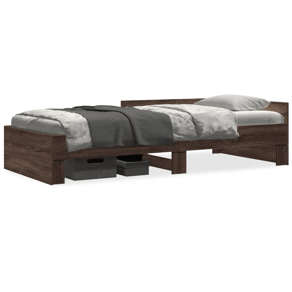 Cadre de lit sans matelas chêne marron 90x200cm bois ingénierie