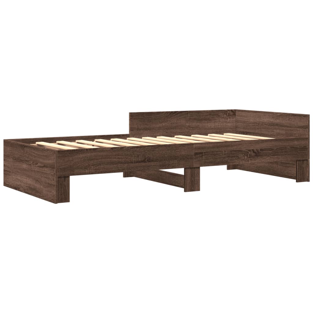 Cadre de lit sans matelas chêne marron 90x200cm bois ingénierie