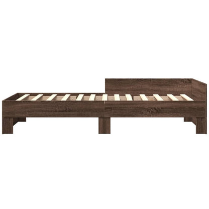 Cadre de lit sans matelas chêne marron 90x200cm bois ingénierie