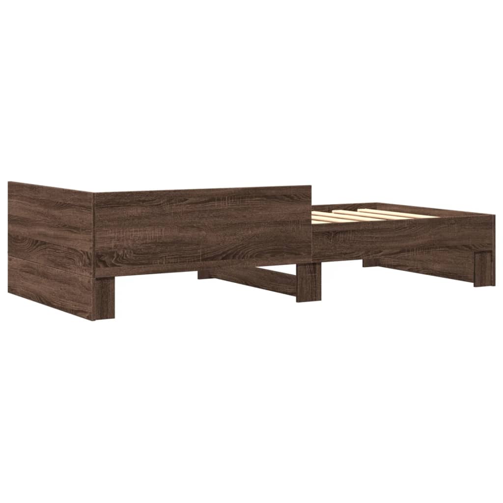 Cadre de lit sans matelas chêne marron 90x200cm bois ingénierie