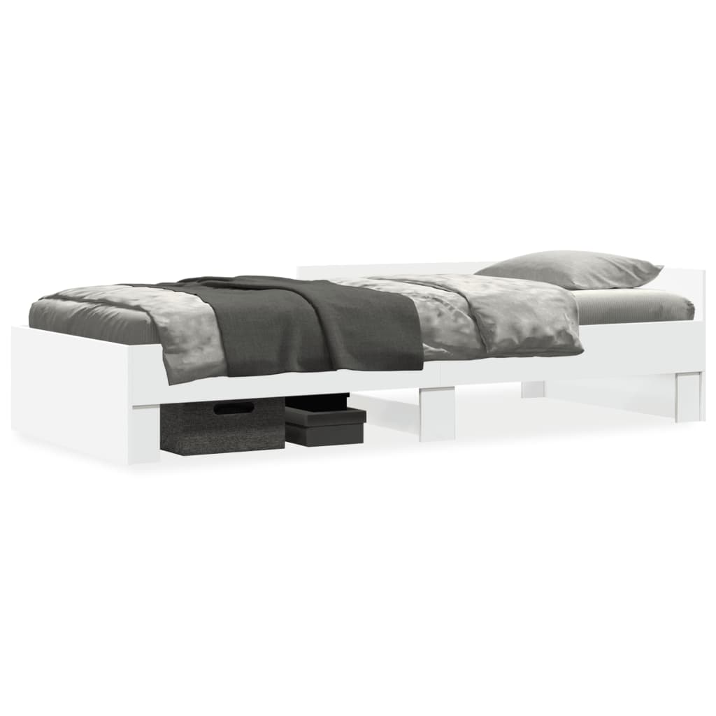 Cadre de lit sans matelas blanc 90x190 cm bois d'ingénierie