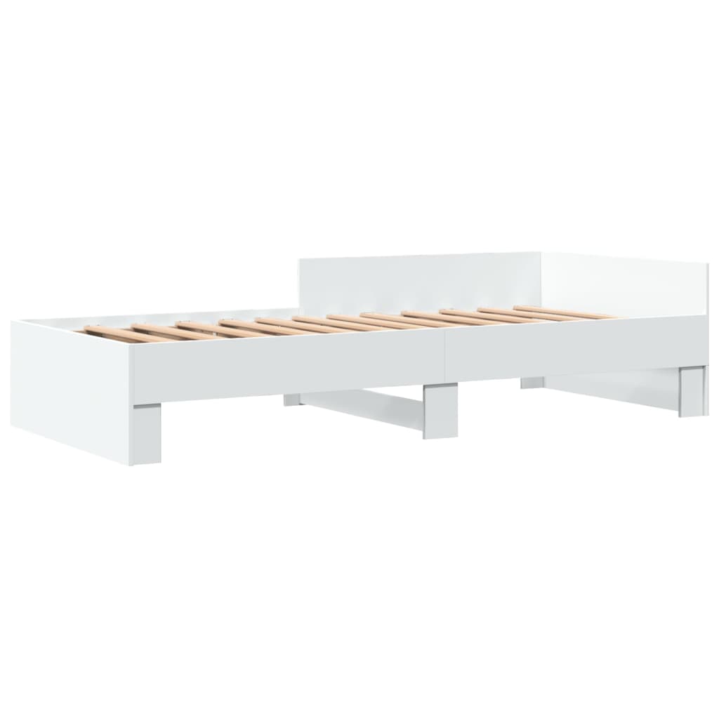 Cadre de lit sans matelas blanc 90x190 cm bois d'ingénierie