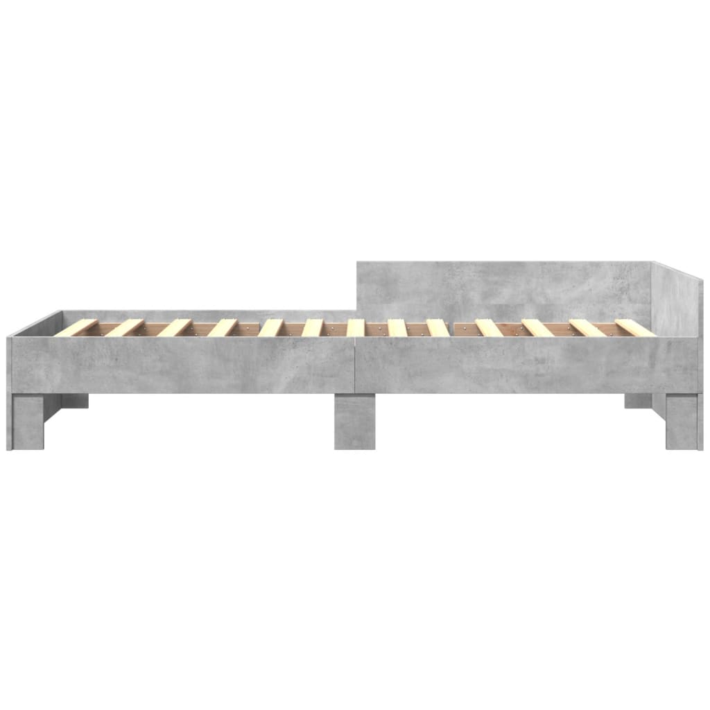 Cadre de lit sans matelas gris béton 90x190cm bois d'ingénierie