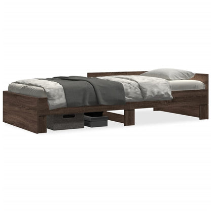 Cadre de lit sans matelas chêne marron 90x190cm bois ingénierie