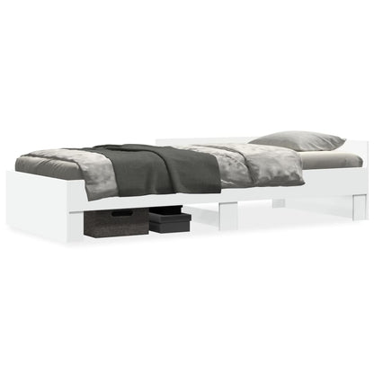 Cadre de lit sans matelas blanc 75x190 cm bois d'ingénierie