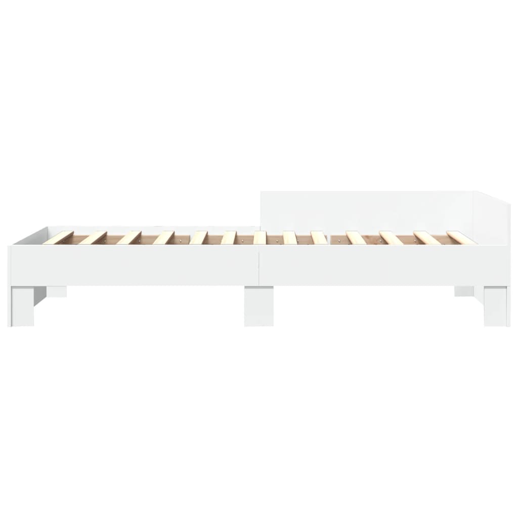 Cadre de lit sans matelas blanc 75x190 cm bois d'ingénierie