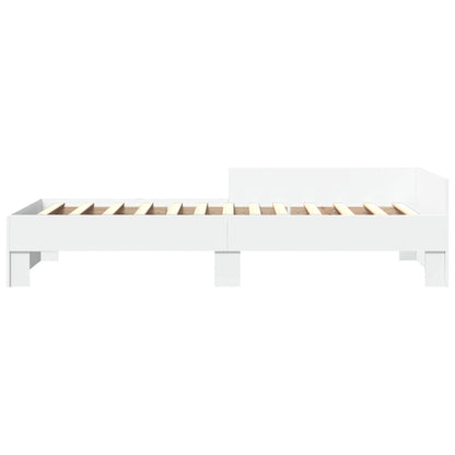 Cadre de lit sans matelas blanc 75x190 cm bois d'ingénierie