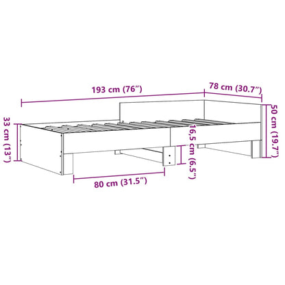 Cadre de lit sans matelas blanc 75x190 cm bois d'ingénierie