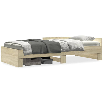 Cadre de lit sans matelas chêne sonoma 75x190 cm