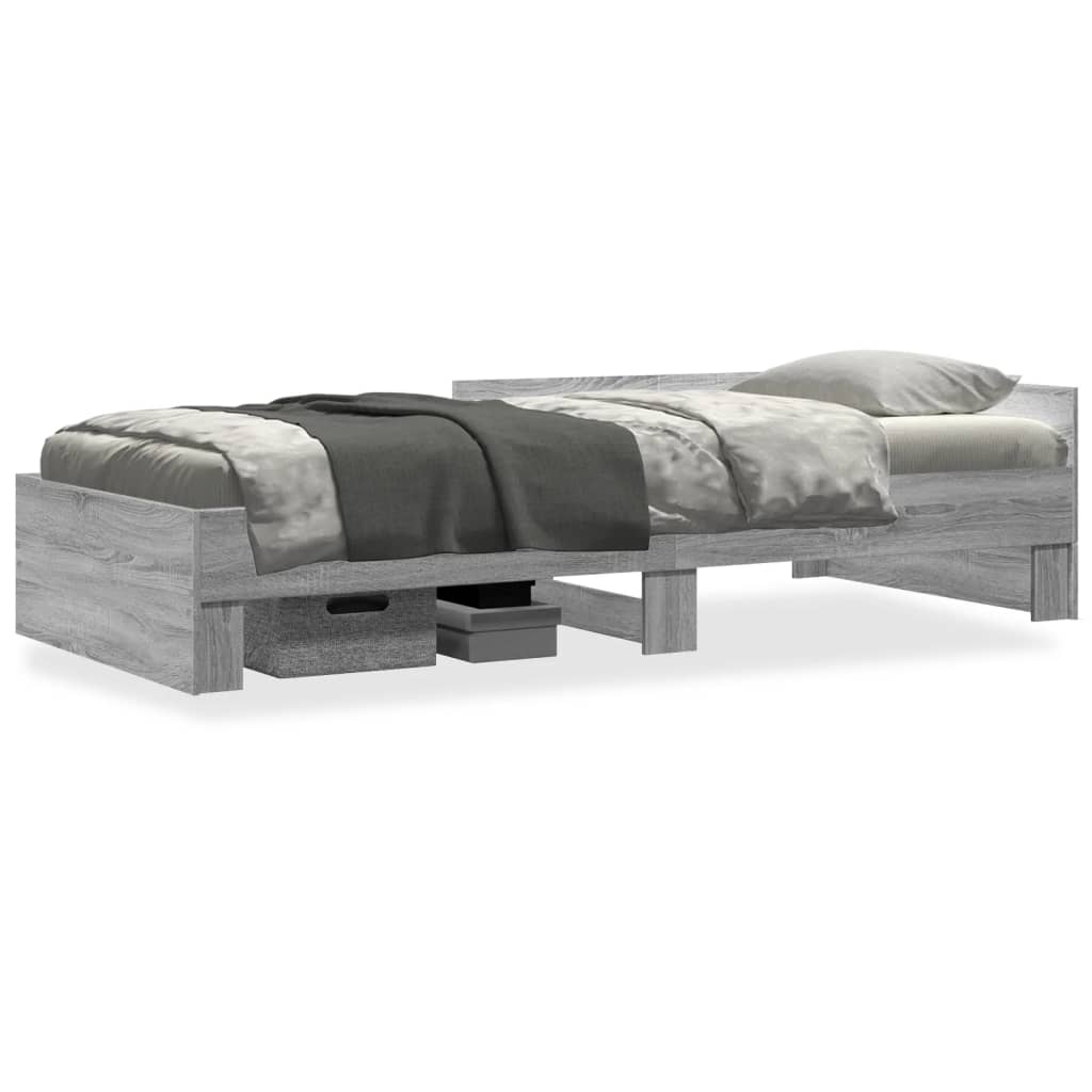 Cadre de lit sans matelas sonoma gris 75x190 cm