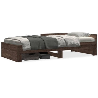 Cadre de lit sans matelas chêne marron 75x190cm bois ingénierie