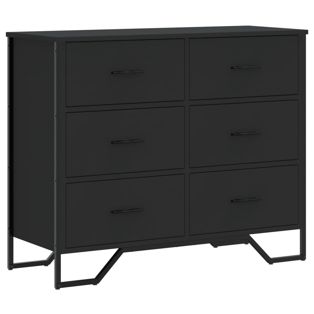 Commode noir 91x35,5x74,5 cm bois d'ingénierie