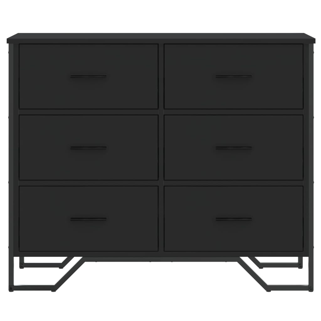 Commode noir 91x35,5x74,5 cm bois d'ingénierie