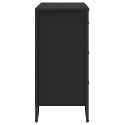 Commode noir 91x35,5x74,5 cm bois d'ingénierie